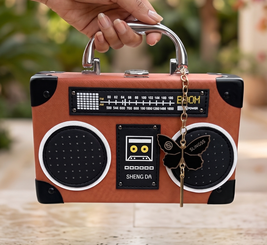 Slingss Luxury Range Exclusive Radio Style Partywear Handbag For Ladies With Long Belt