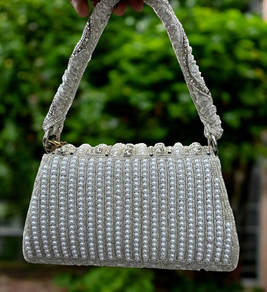 Slingss Luxury Range Diamond Embroidered Partywear Handbag For Ladies With Handle