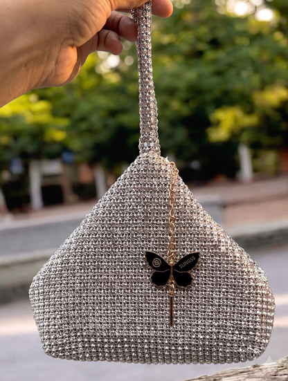 Slingss Luxury Range Exclusive Diamond Studded Partywear Samosa Shaped Potli bag For Ladies