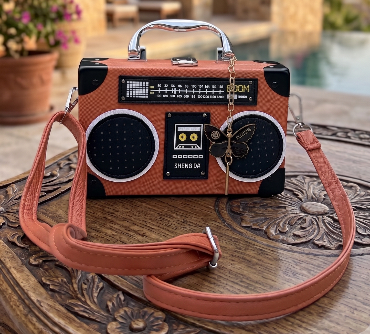 Slingss Luxury Range Exclusive Radio Style Partywear Handbag For Ladies With Long Belt