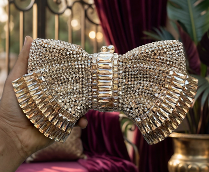 Slingss Super Luxury Butterfly Shape Exclusive Crystal Partywear Handbag For Ladies With Chain