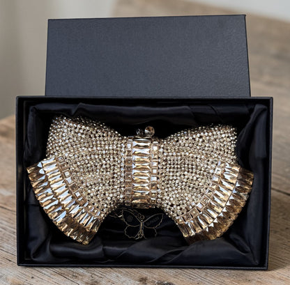 Slingss Super Luxury Butterfly Shape Exclusive Crystal Partywear Handbag For Ladies With Chain