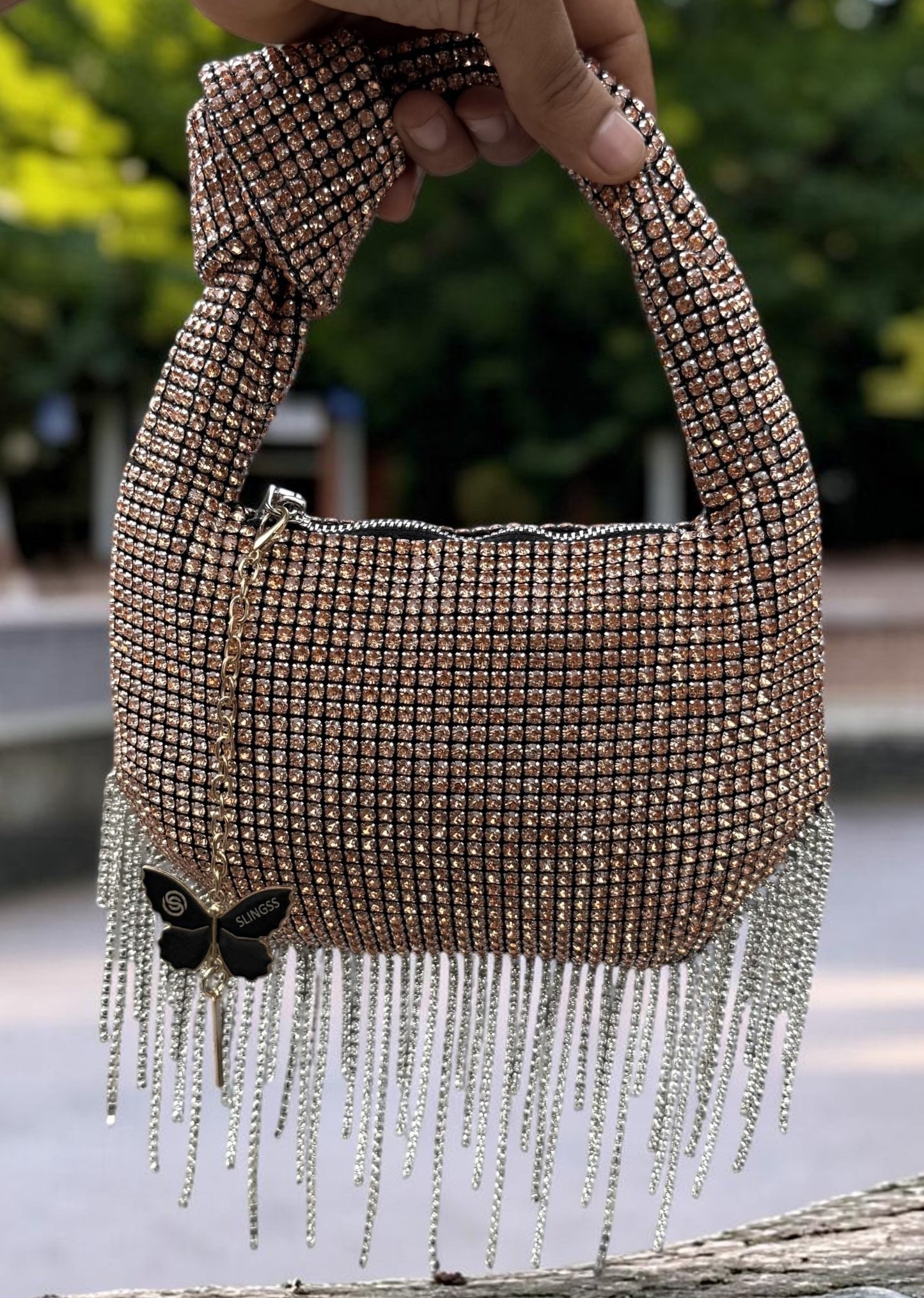 Slingss Luxury Range Exclusive Diamond Studded Partywear Handbag For Ladies