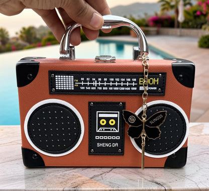 Slingss Luxury Range Exclusive Radio Style Partywear Handbag For Ladies With Long Belt