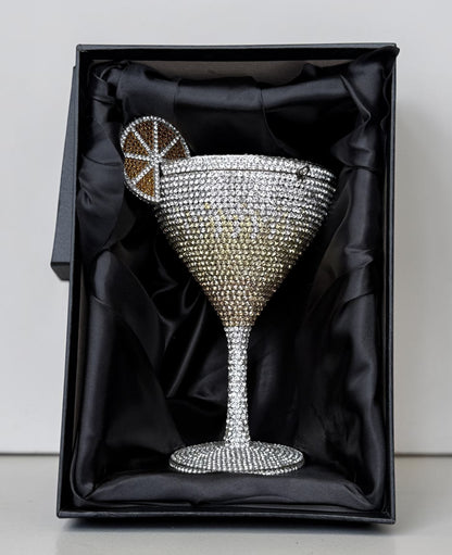 Slingss Super Luxury Wine Shape Exclusive Crystal Partywear Handbag For Ladies With Chain