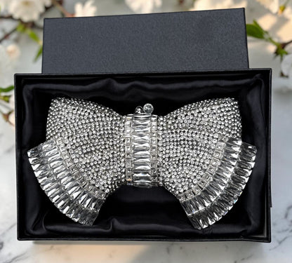 Slingss Super Luxury Butterfly Shape Exclusive Crystal Partywear Handbag For Ladies With Chain