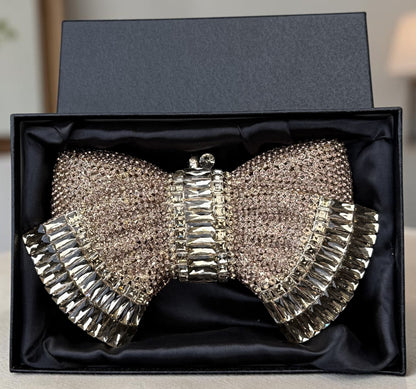 Slingss Super Luxury Butterfly Shape Exclusive Crystal Partywear Handbag For Ladies With Chain