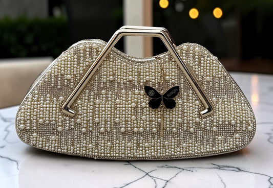 Slingss Luxury Range Pearl Partywear Handbag For Ladies With Handle