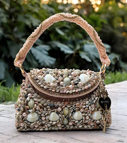 Slingss Luxury Range Exclusive Seap Fully Embroidered Handmade Partywear Handbag For Ladies With Handle