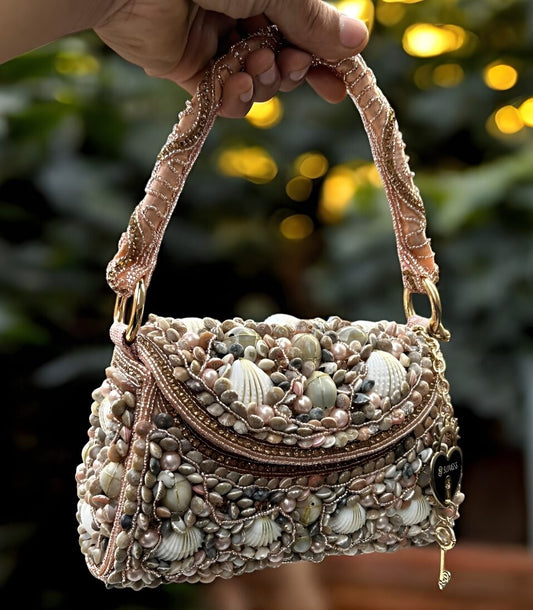 Slingss Luxury Range Exclusive Seap Fully Embroidered Handmade Partywear Handbag For Ladies With Handle