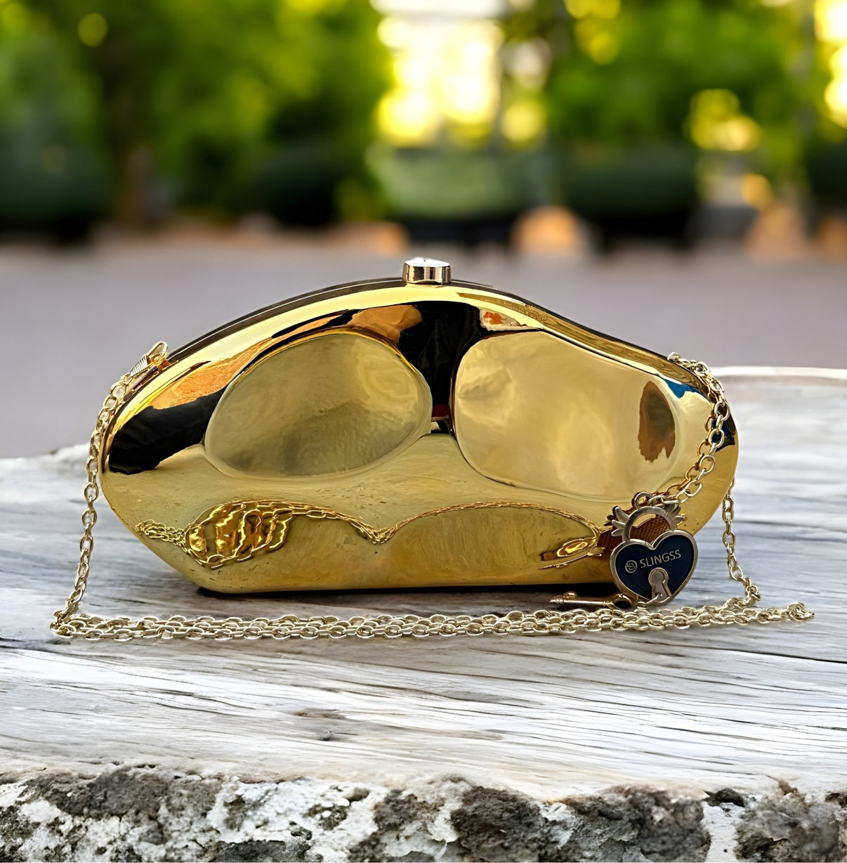 Slingss Premium Acrylic Partywear Clutch For Ladies With Long Chain