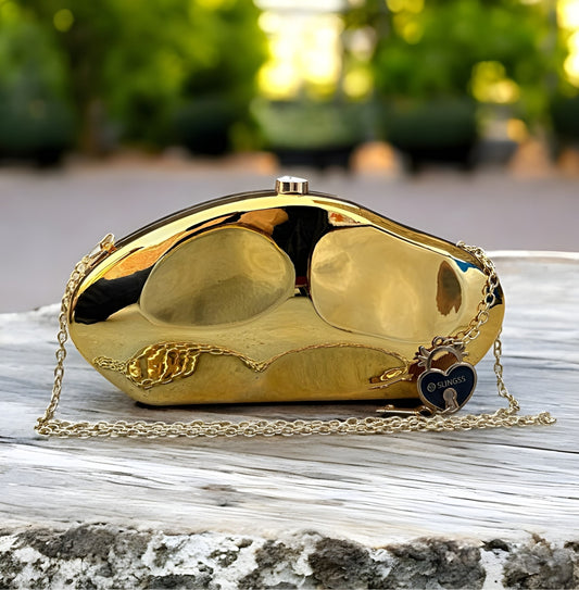 Slingss Premium Acrylic Partywear Clutch For Ladies With Long Chain
