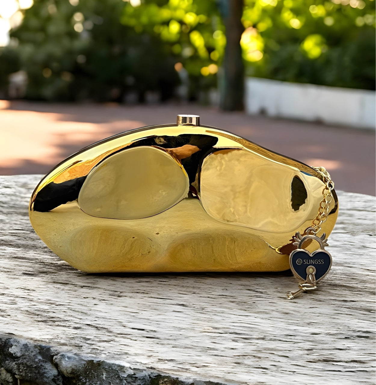 Slingss Premium Acrylic Partywear Clutch For Ladies With Long Chain