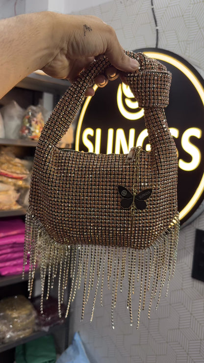 Slingss Luxury Range Exclusive Diamond Studded Partywear Handbag For Ladies